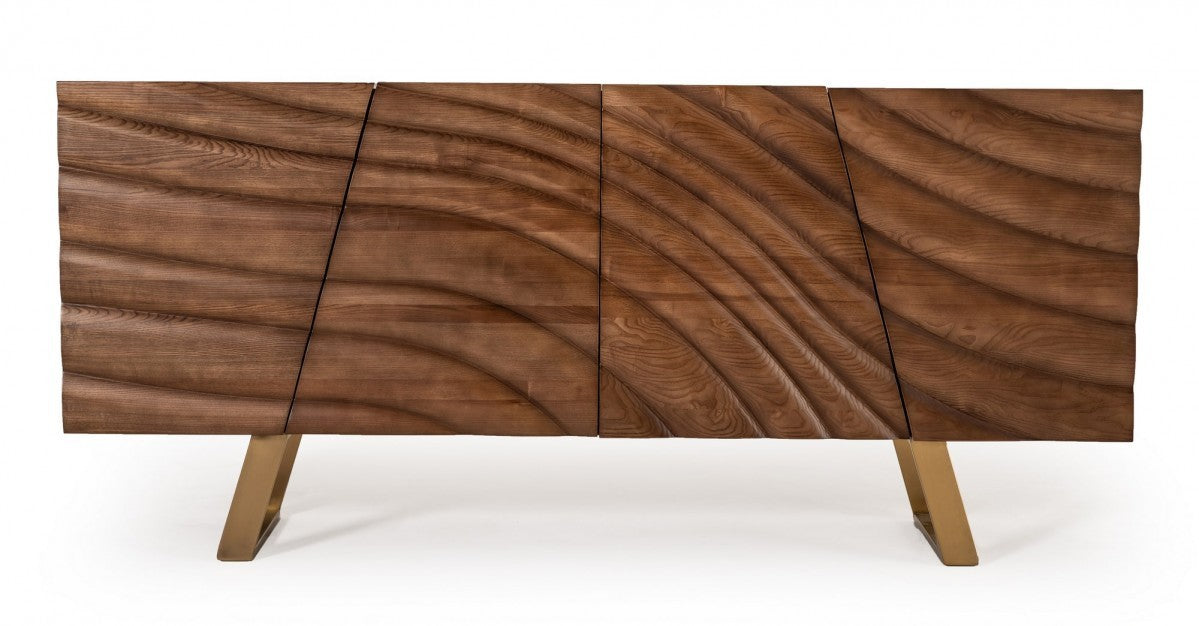 Finley Mid-Century Walnut & Gold Buffet