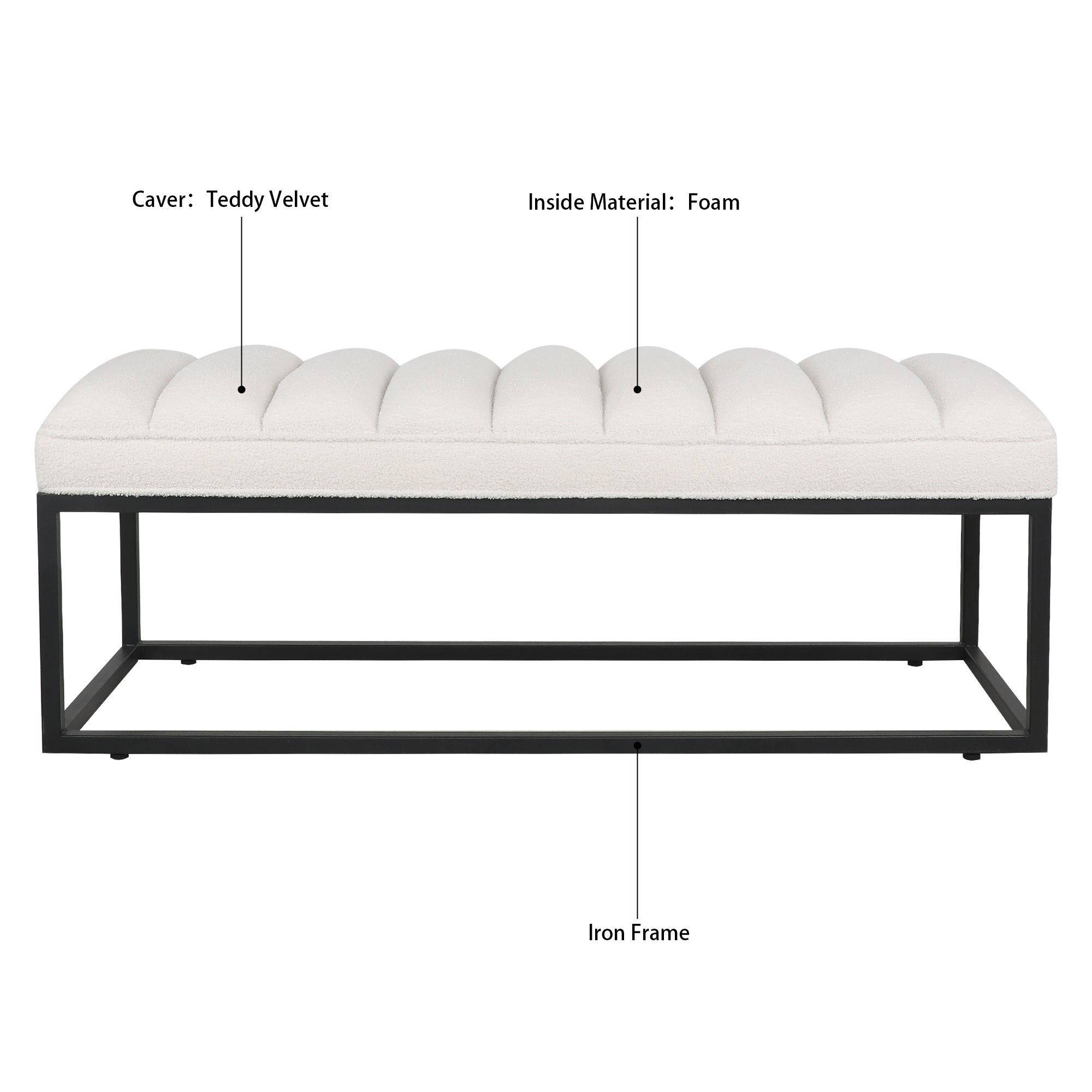 White Velvet Bench