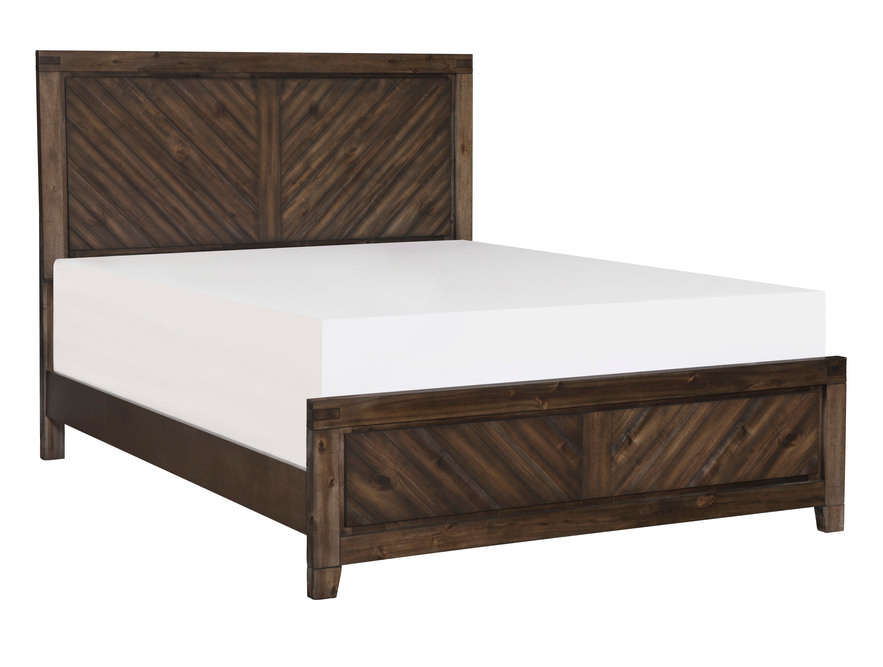 Modern-Rustic Design 1pc Eastern King Size Bed - Distressed Espresso Finish