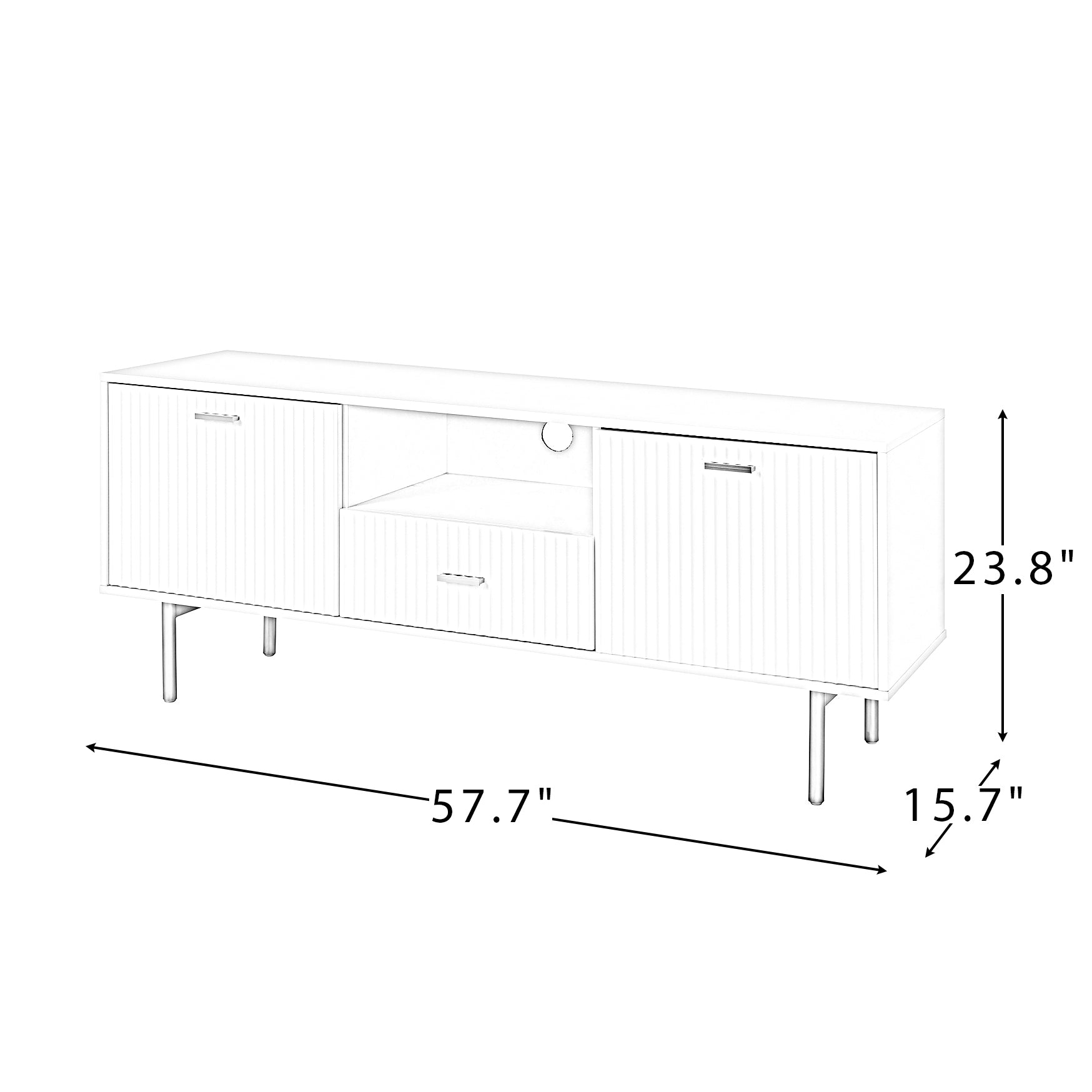 Design TV Stand for TVs up to 65" - White