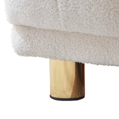 86.61 inch Luxurious Teddy Velvet Sofa - White