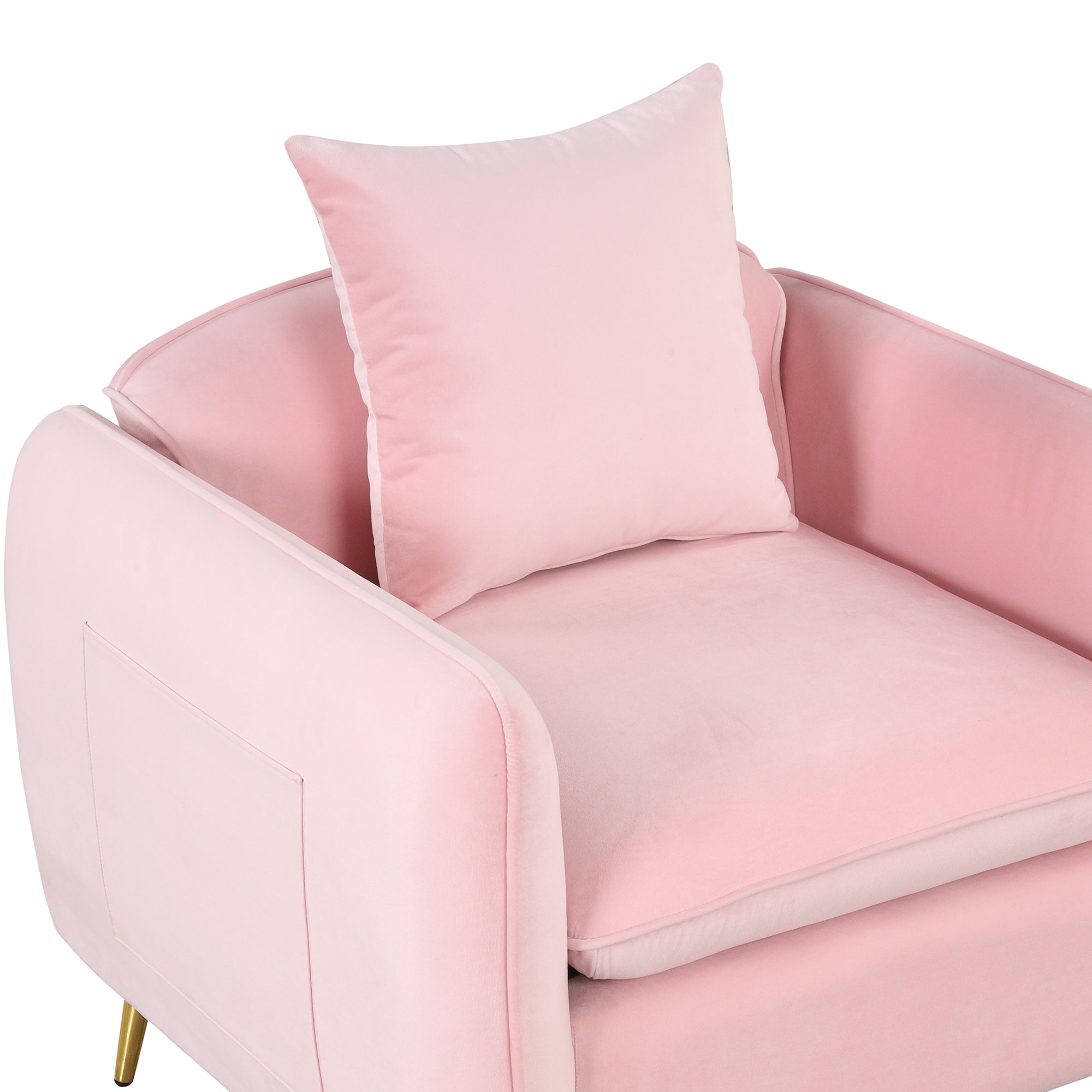 Single Sofa Foot Rest & Pillow Pink