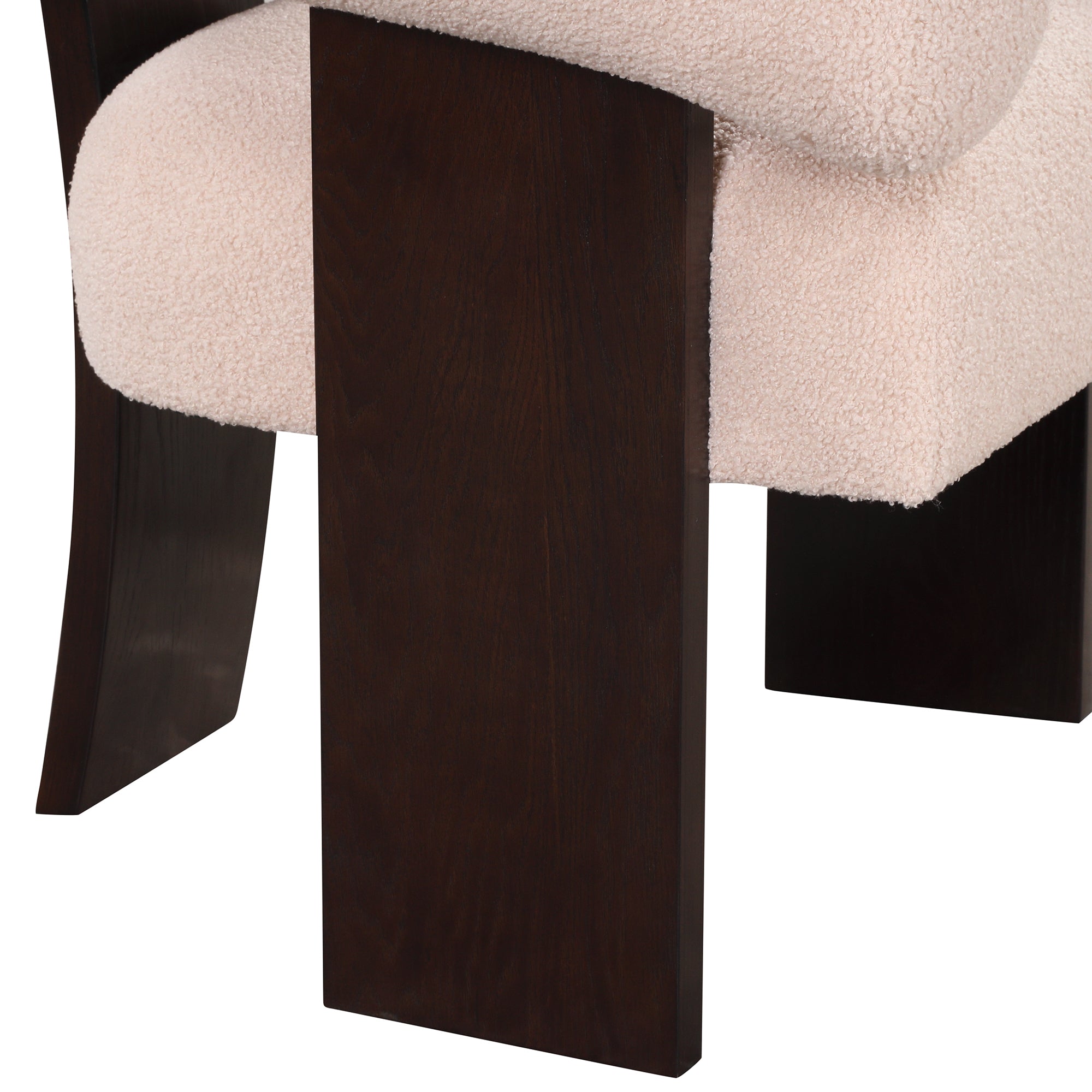 The Curved Wishbone Frame Accent Chair Teddy Velvet - Beige