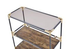 Console Table - Black/Gold & Smoky Glass