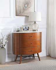 Retro Chest with Three Drawers - Walnut