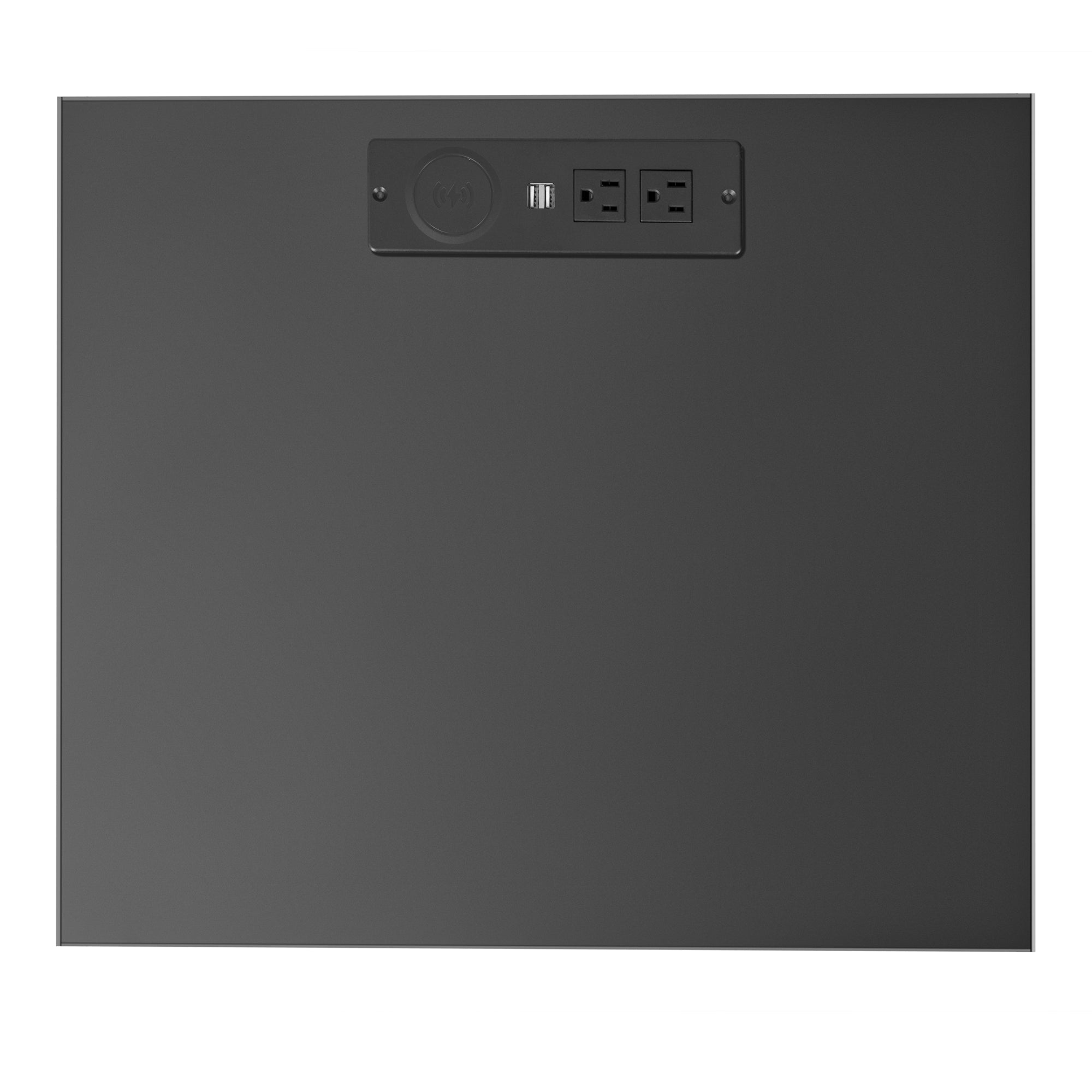 Nightstand with 2 Drawers, USB Charging Ports, Wireless Charging and Remote Control LED Light - Black