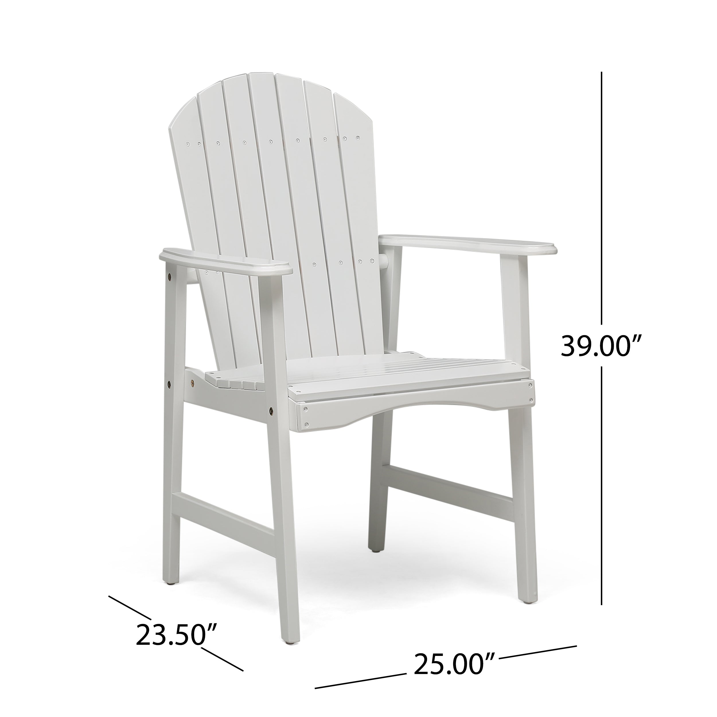 Outdoor Solid Wood Lounge Chair (Set of 2) - White
