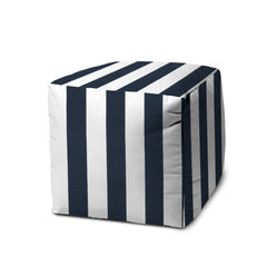 Navy Indoor/Outdoor Pouf - Zipper Cover Only - 17 x 17 Cube