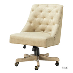 Modern Office Chair with Tufted Back - Beige