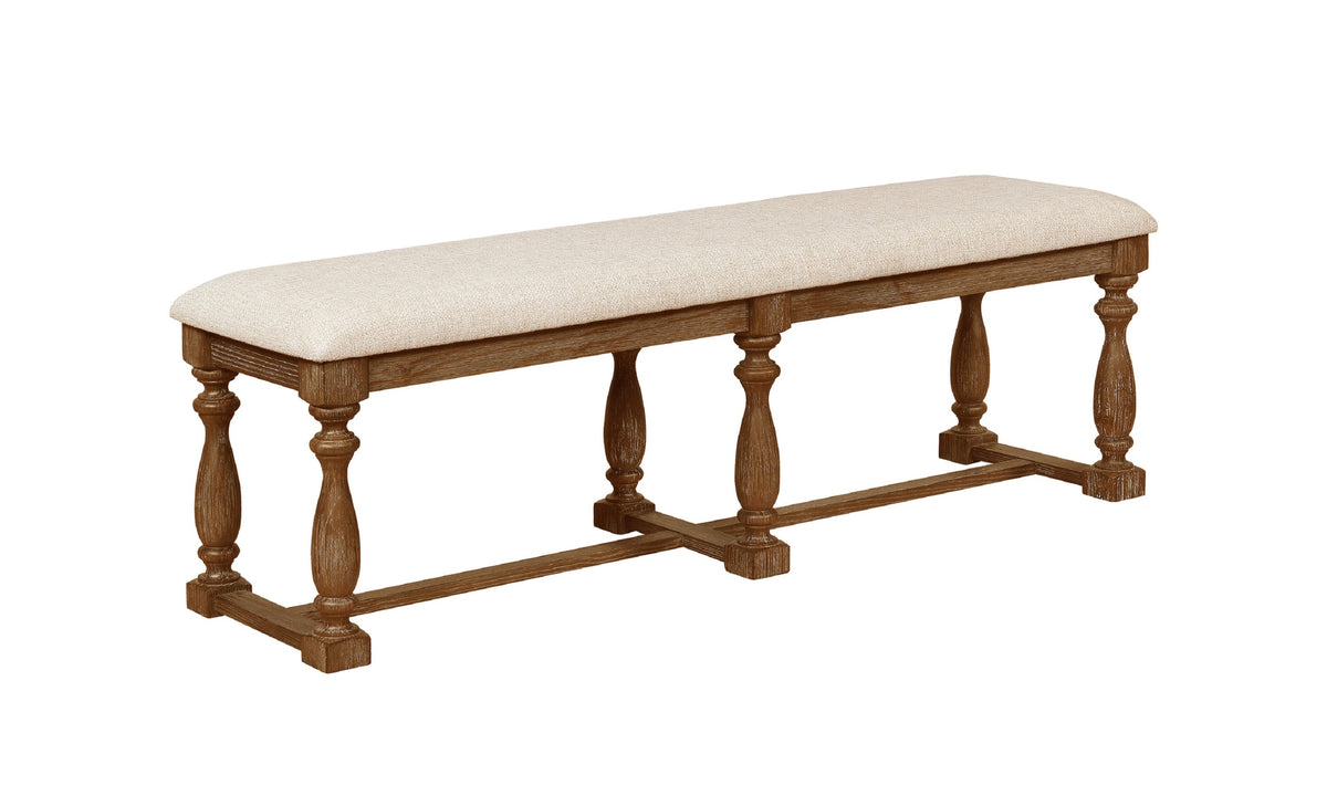 Vintage Bench Style Warm Brown and Beige