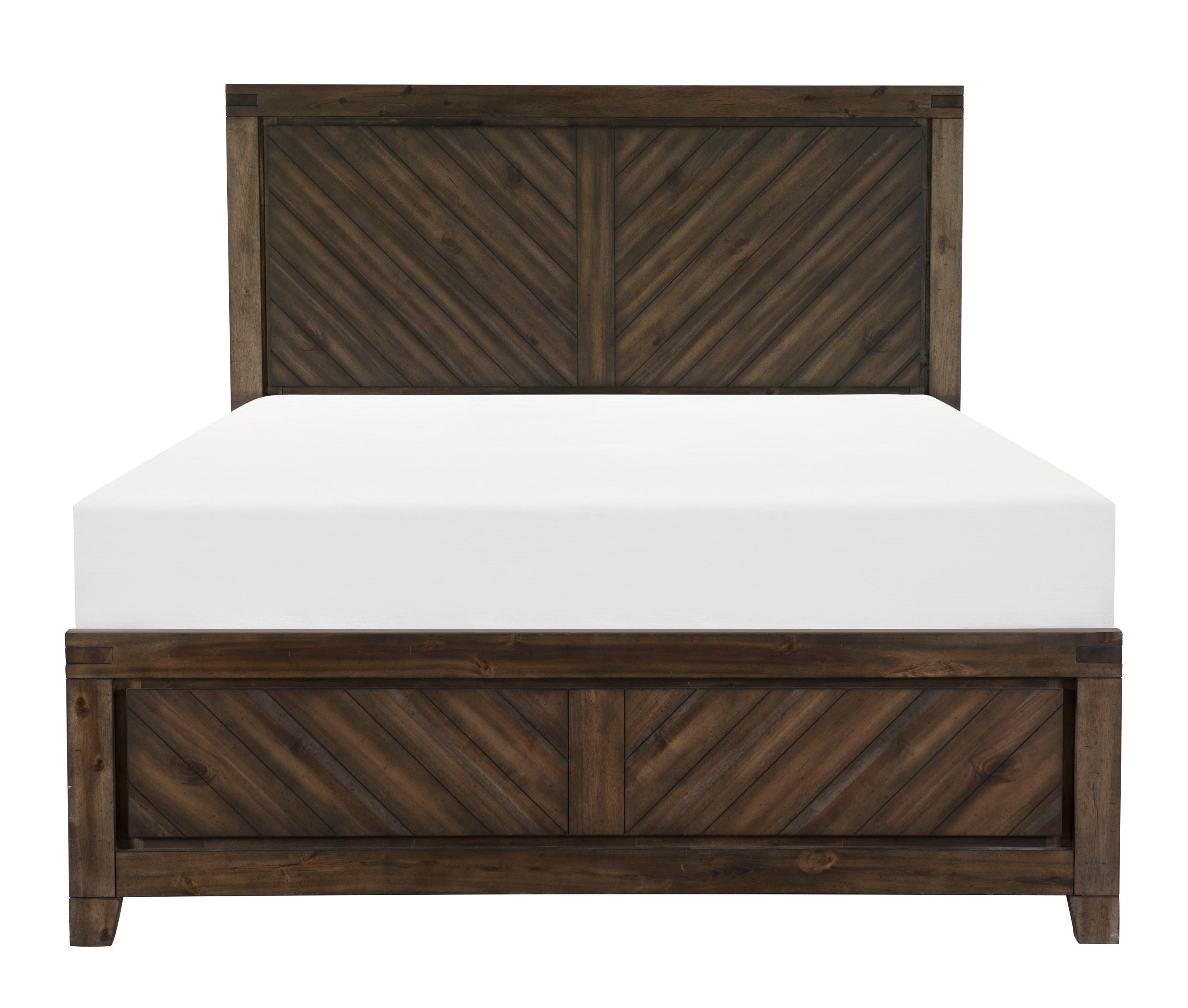Modern-Rustic Design 1pc Eastern King Size Bed - Distressed Espresso Finish