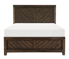 Modern-Rustic Design 1pc Eastern King Size Bed - Distressed Espresso Finish