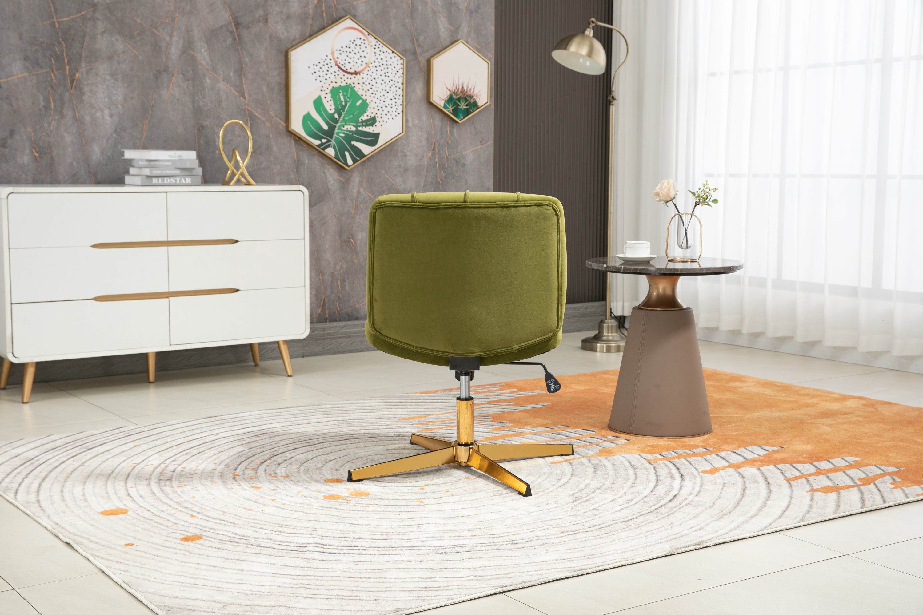 Home Office Desk Chair Adjustable Home Computer Executive Chair Swivel  - Olive