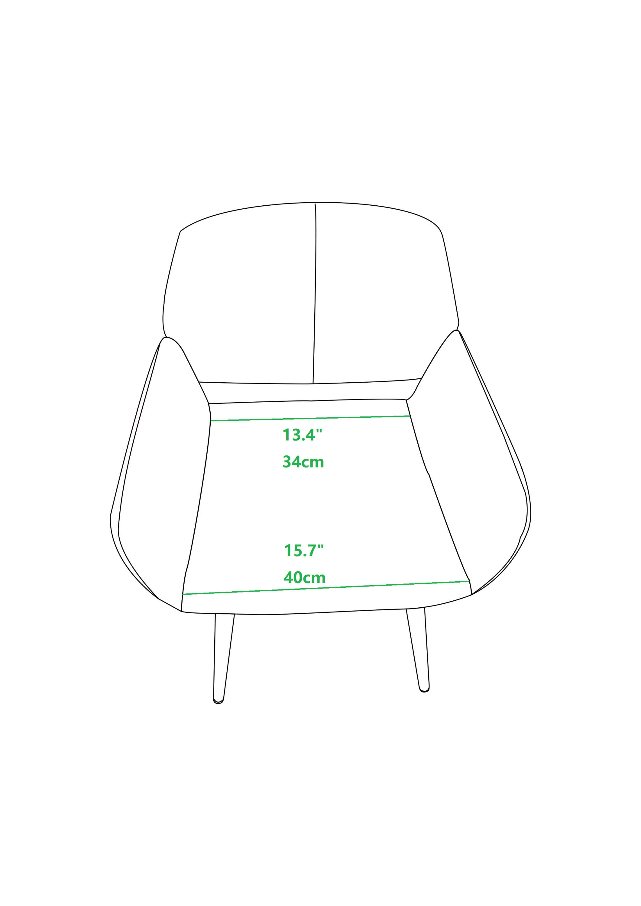 Velvet Dining Chair with Metal Leg - Green + Beech Wooden Printing Leg