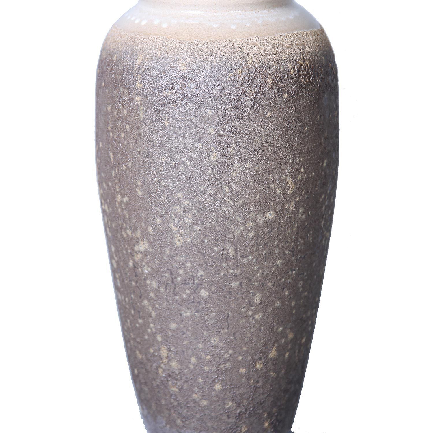 Artisanal Vintage Sand Ceramic Vase 6.5"D x 13.5"H