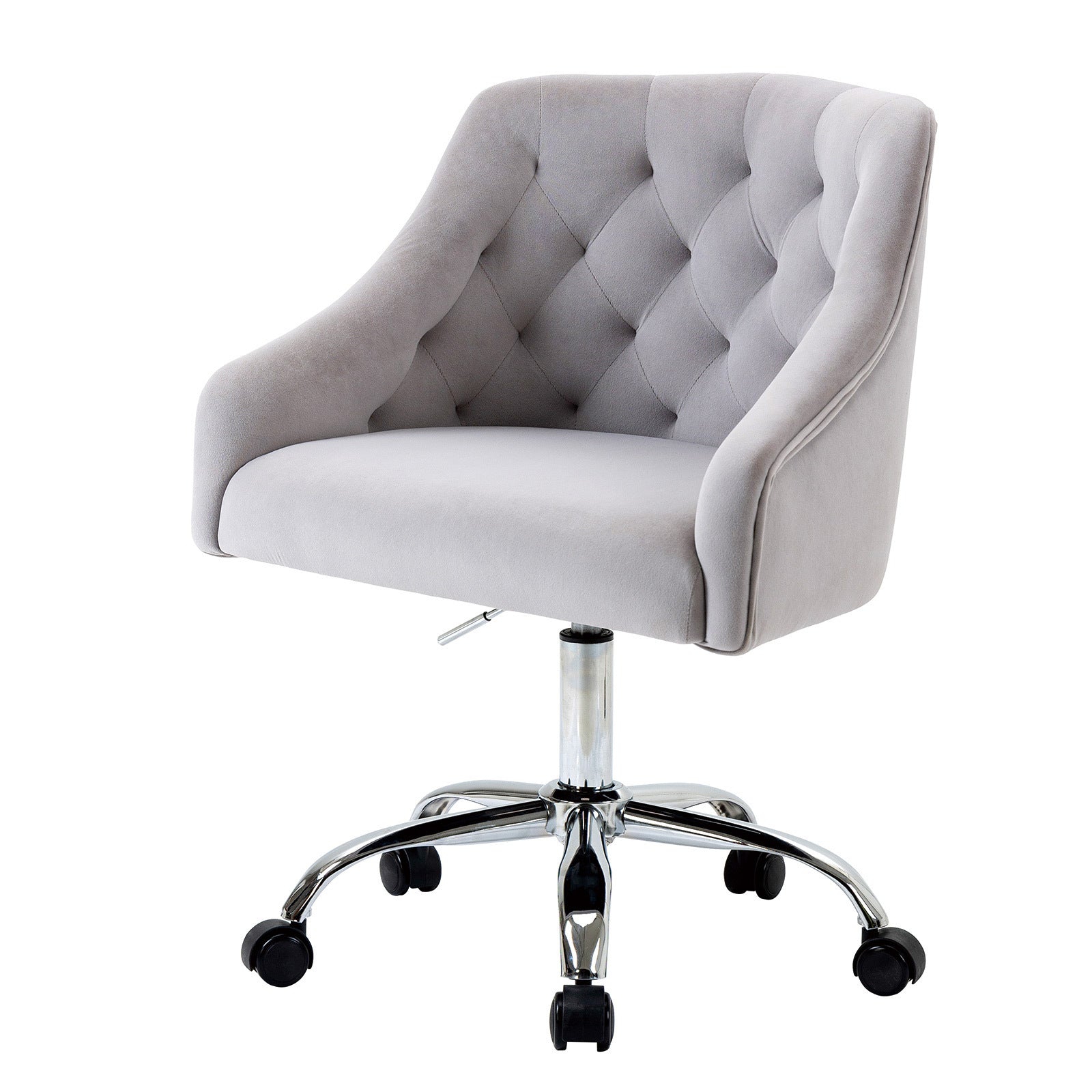 Modern Velvet Swivel Armchair with Soft Seat - Grey