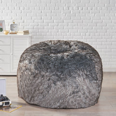 Modern Glam 5 Foot Short Faux Fur Bean Bag - Black and White