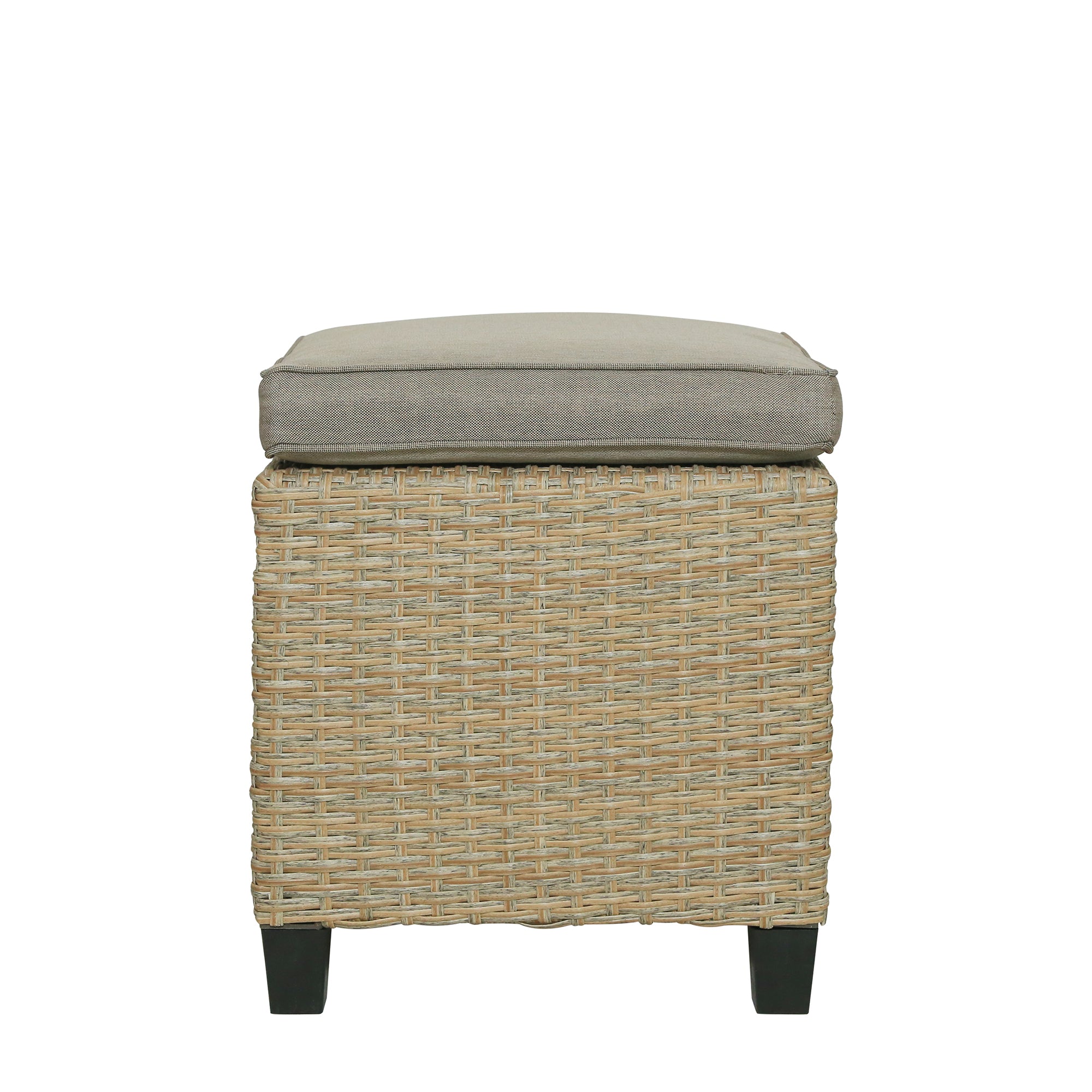 6 Piece Outdoor Rattan Wicker Set Patio Garden Backyard Sofa, Chair, Stools and Table - Brown