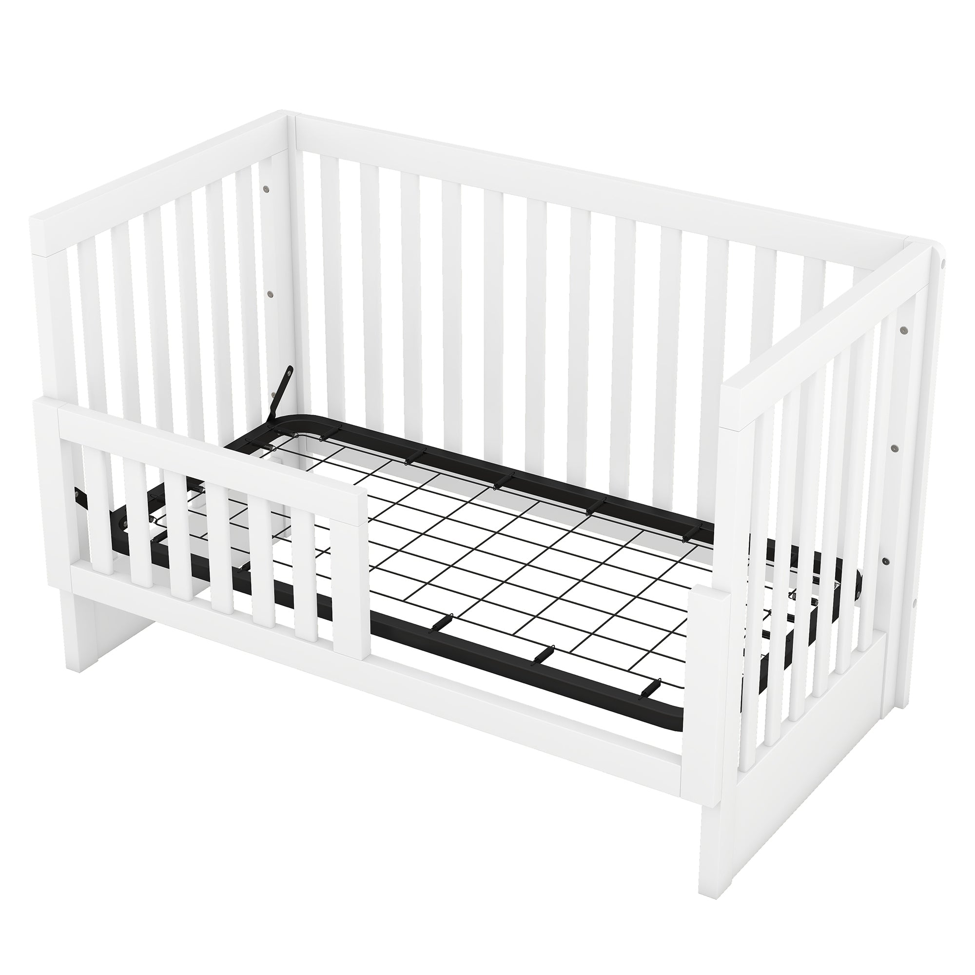 Convertible Crib/Full Size Bed with Changing Table - White