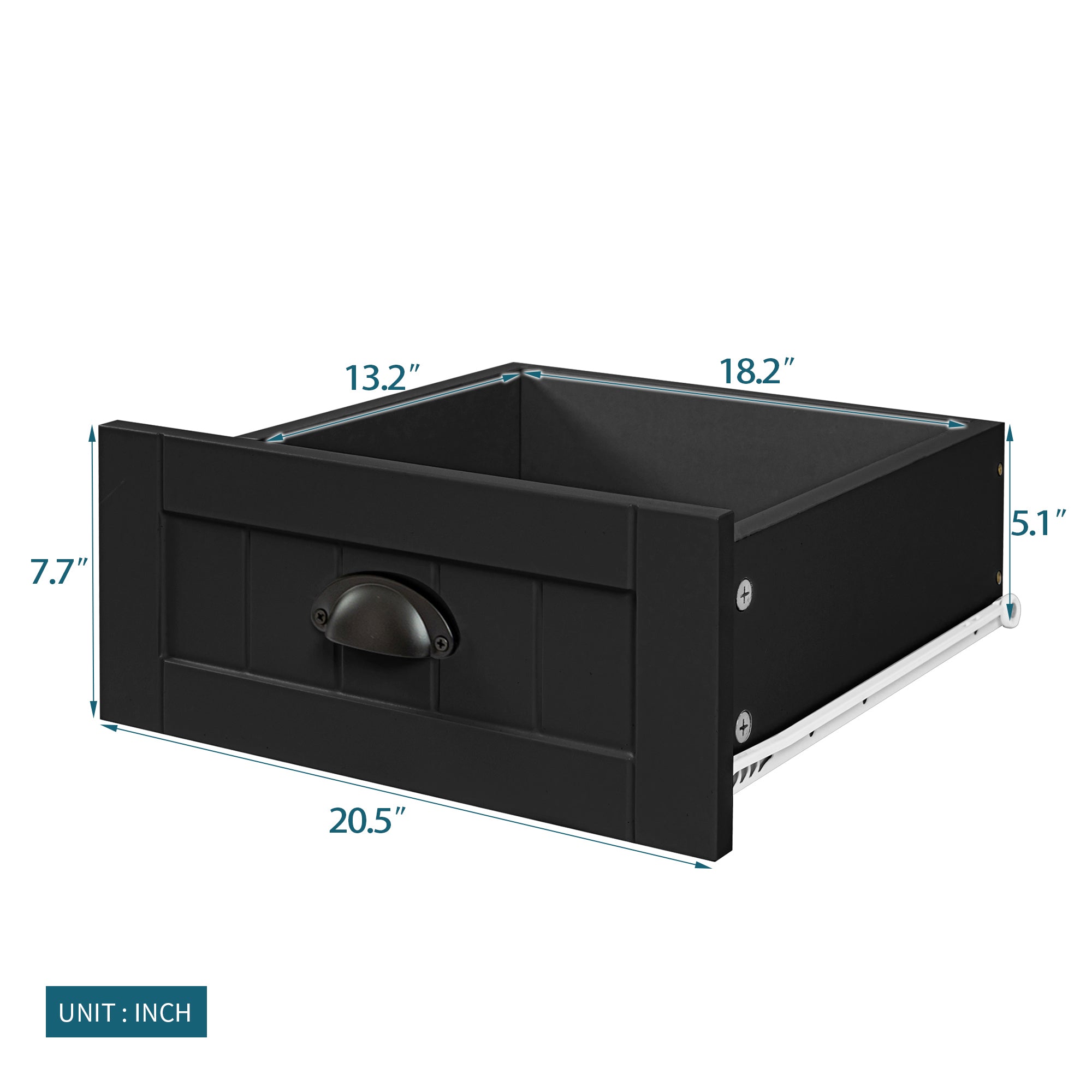 Retro Classic Style 6 Drawer - Black