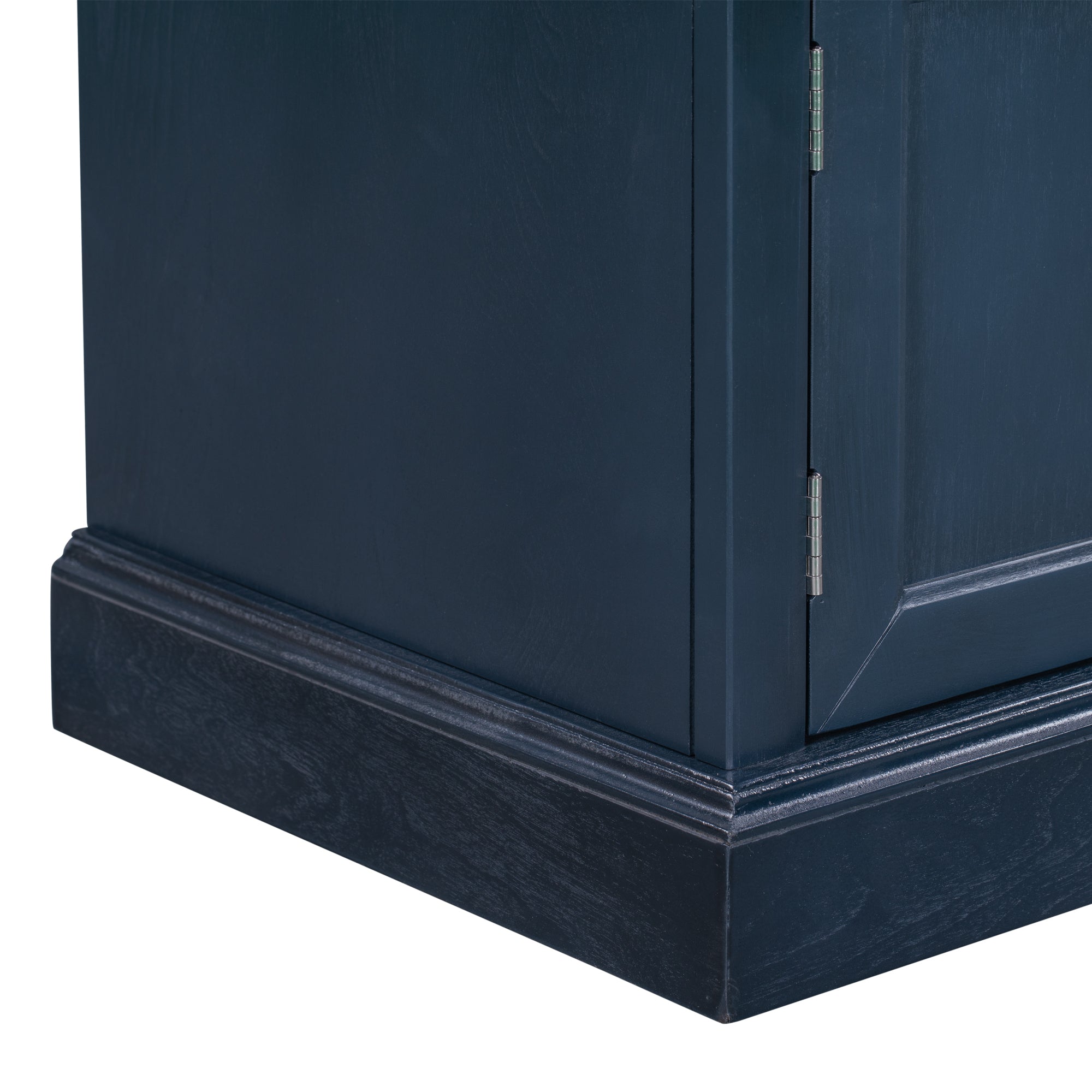 Storage Bench with 2 Drawers and 2 Cabinets with Removable Cushion - Antique Navy