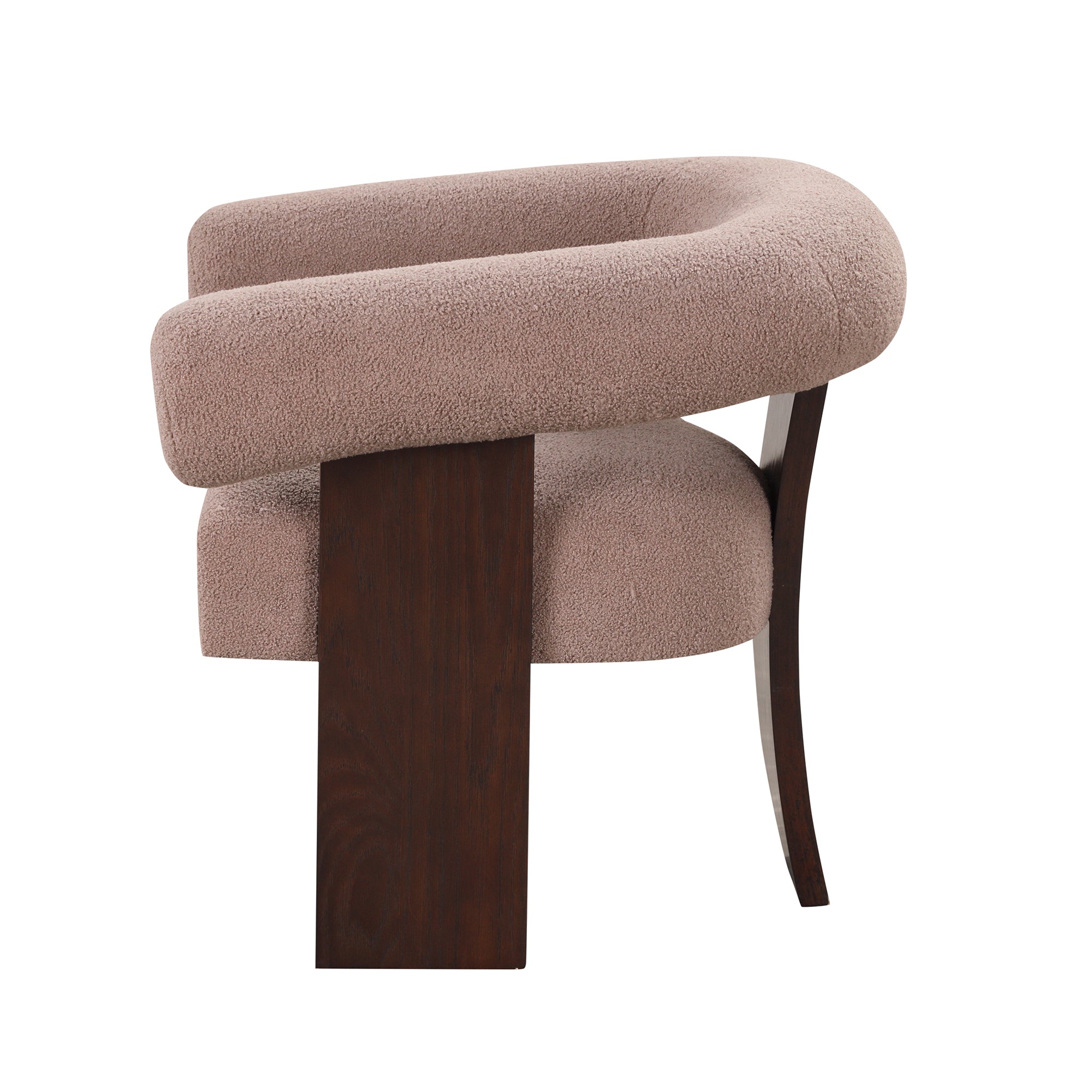 The Curved Wishbone Frame Accent Chair Teddy Velvet - Light Brown