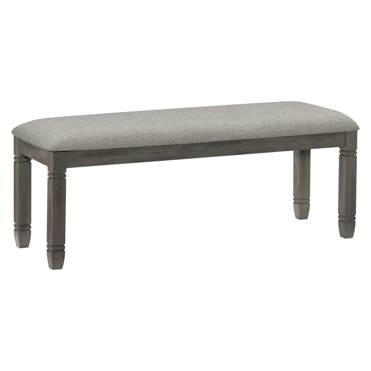 Wood Frame Dining Bench - Antique Gray Finish