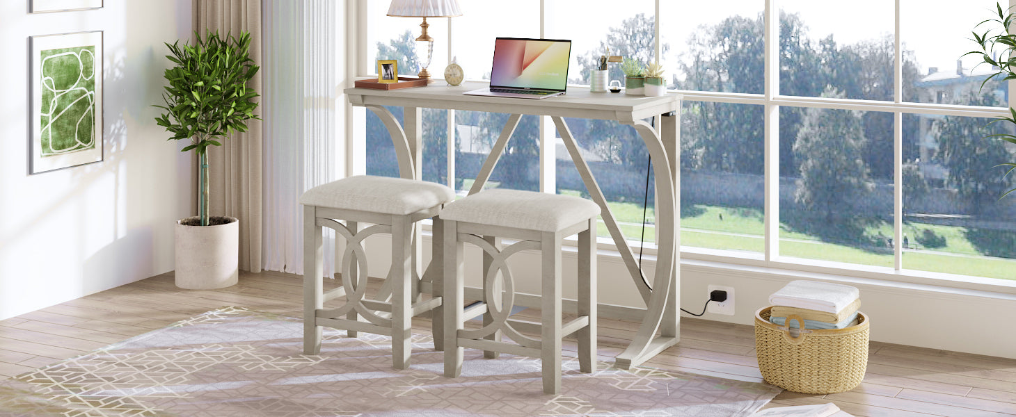 Upholstered Stools Dining Set