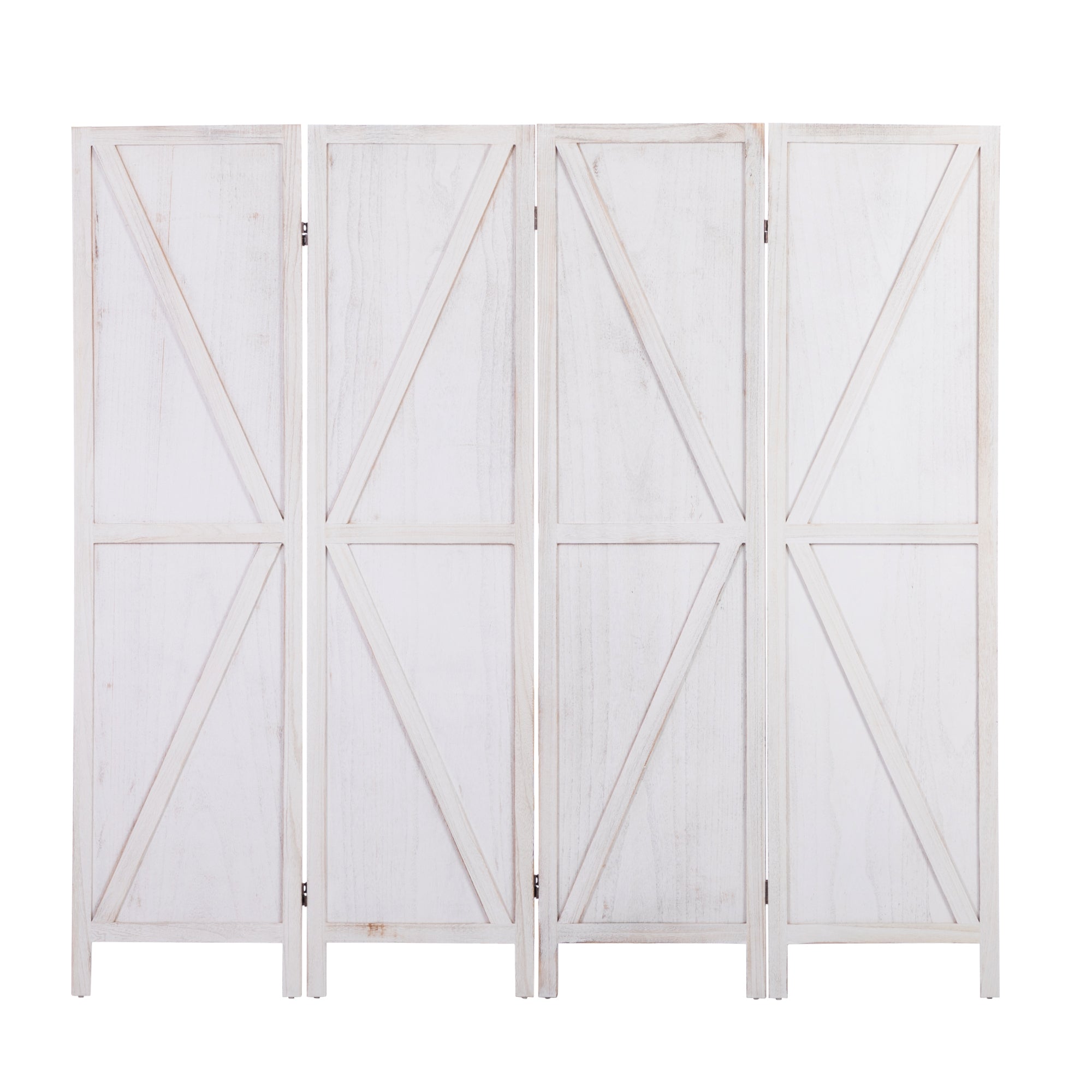 4-Panel Folding Screens Wooden Partition
