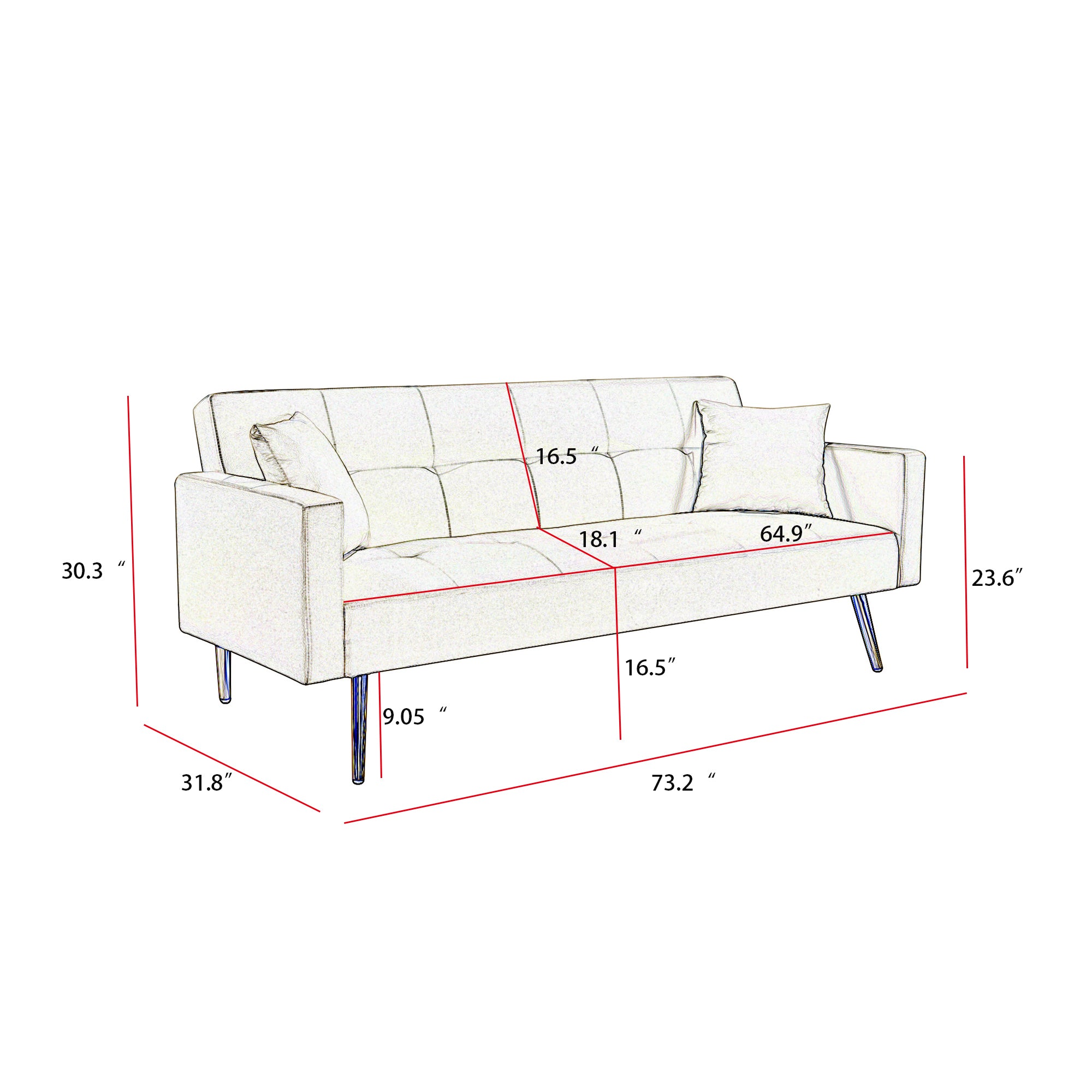 PINK Velvet Sleeper Convertible Folding Futon Sofa Bed