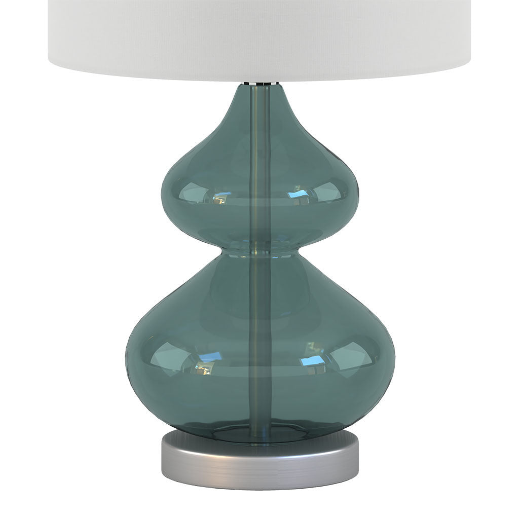 Curved Glass Table Lamp (Set of 2) - Blue