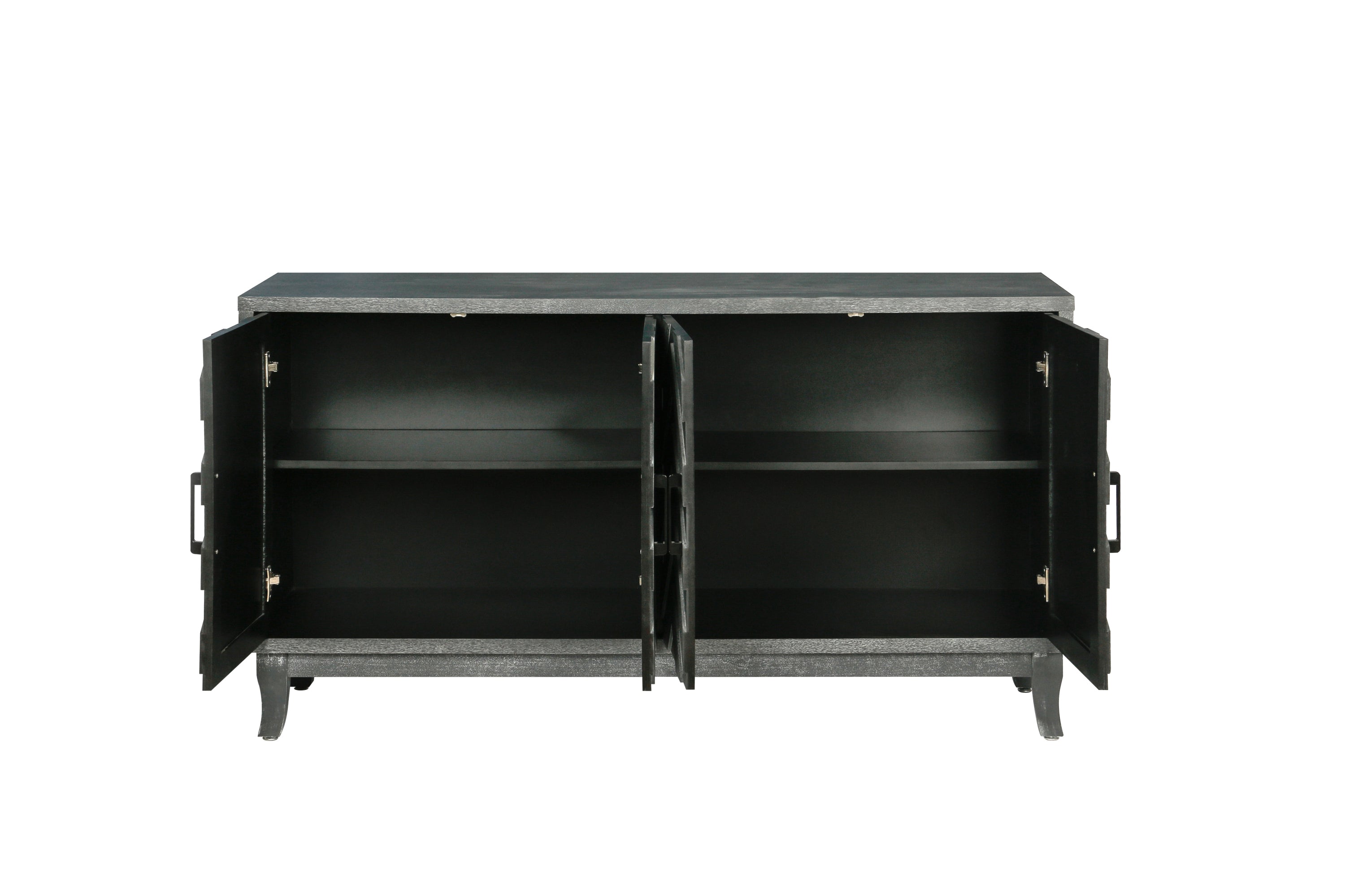 Stronger Vintage Style Buffet Cabinet, Lacquered Accent Storage 4 Door Wooden Cabinets,Thickened Sideboard Storage Cabinet - Taupe Grey