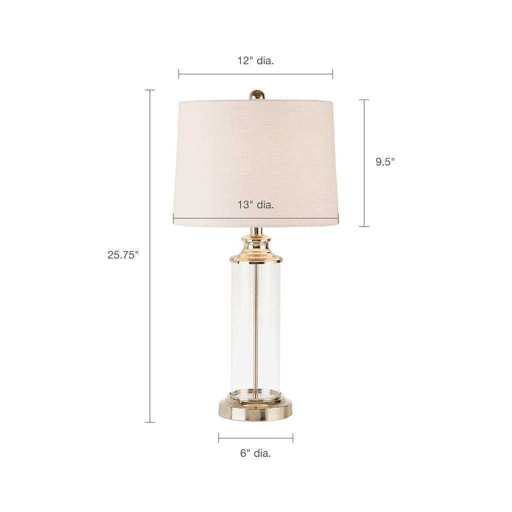 Clarity Glass Cylinder Table Lamp (Set of 2)