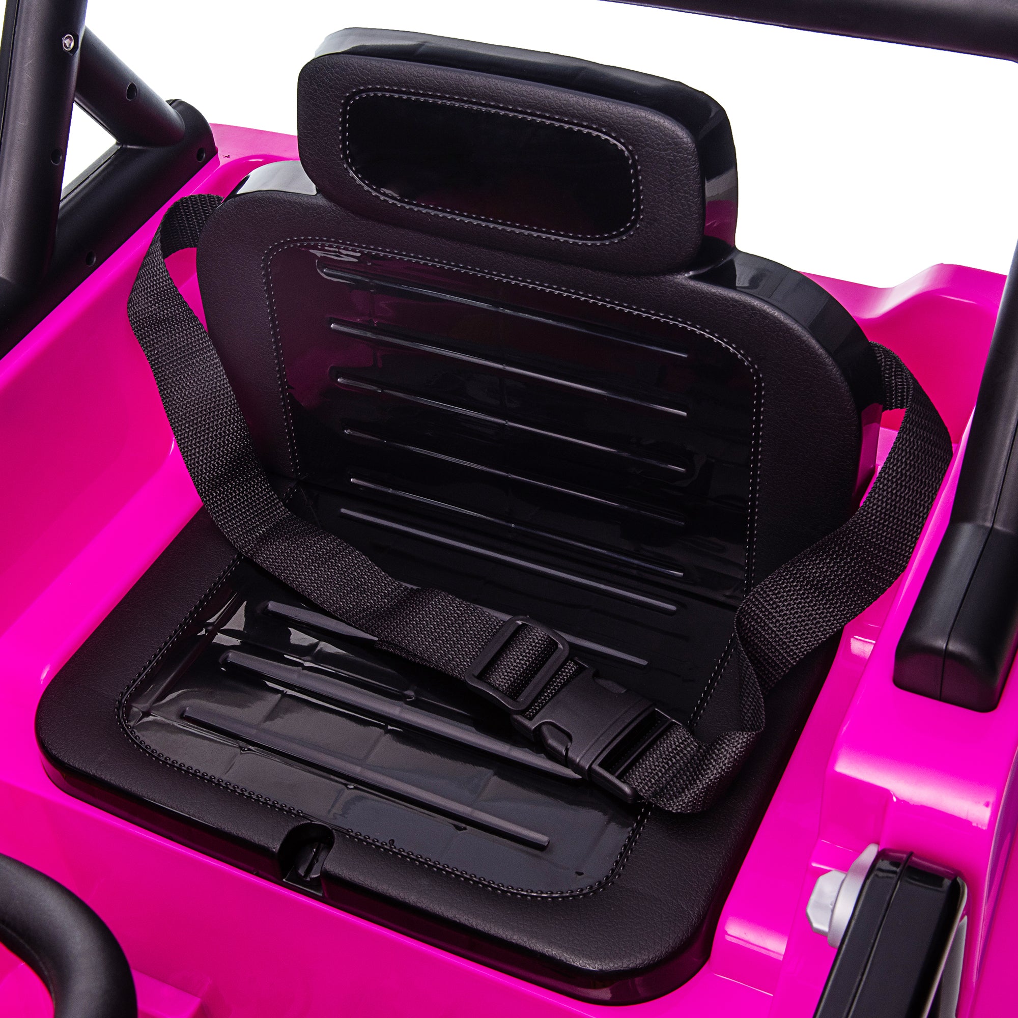 12V Kids Ride On Truck Car, Power Wheels with LED Lights Horn Openable Doors, Electric Vehicle Toy for 3-6 Ages - Pink
