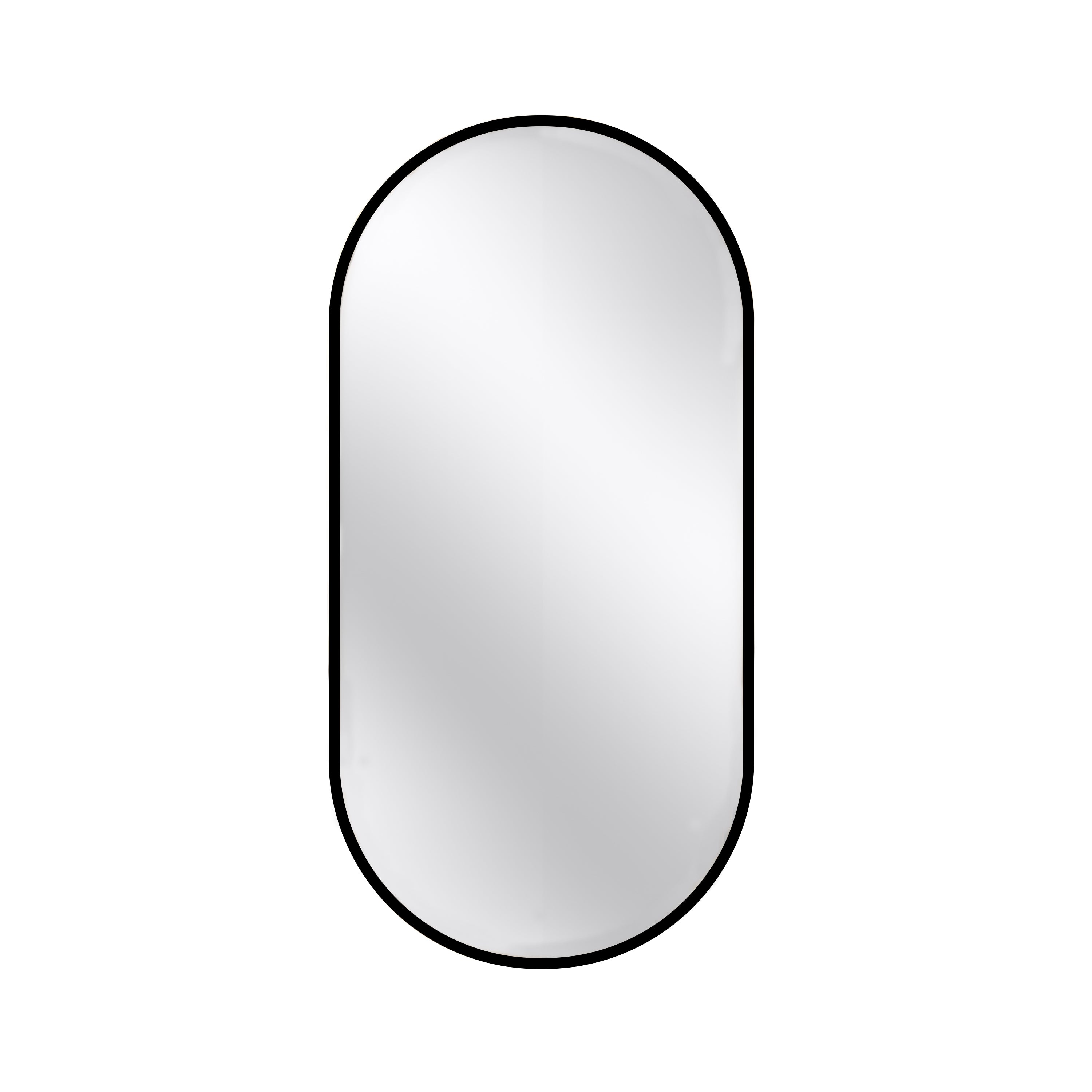 MAICOSY Oval Wall Mounted Mirror Black Metal Vanity Mirrors Hanging 36"x18"