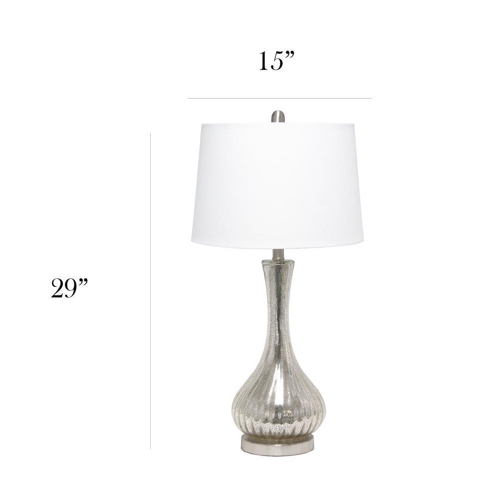 Mercury Vase Table Lamp with White Fabric Shade