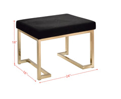 Black Fabric Ottoman Bench