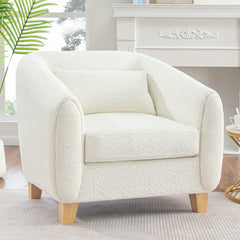 Flannelette Sofa Arm Chair with 4 metal feet - Beige