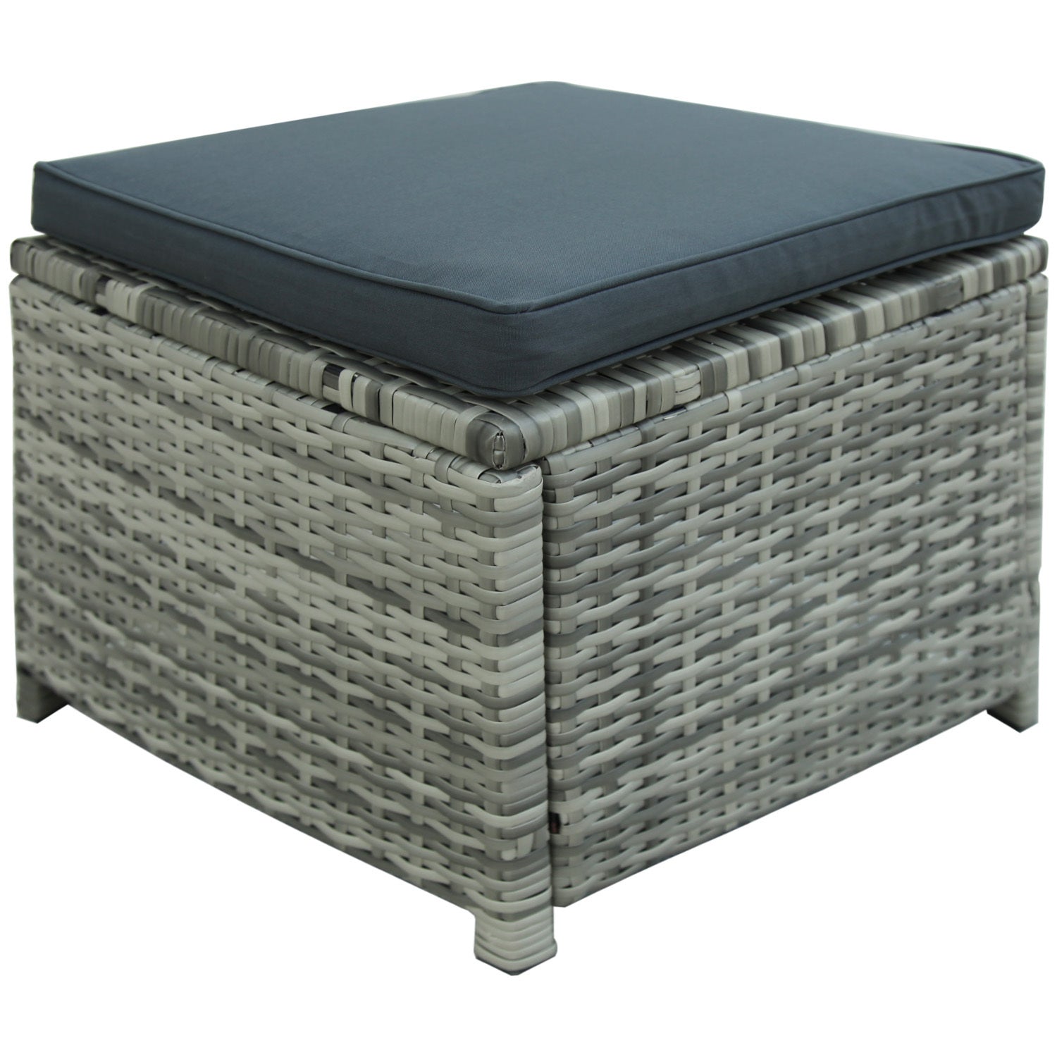 6-Piece Patio Furniture Set Outdoor Sectional Sofa with Glass Table, Ottomans for Pool, Backyard, Lawn - Gray