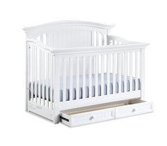 White solid Wood 4-in-1 Convertible Crib