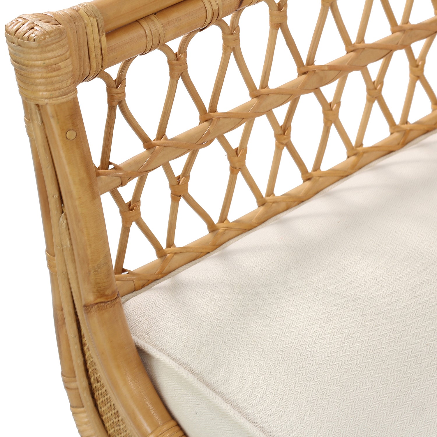 Boho Chic Bench with Cushion - Natural