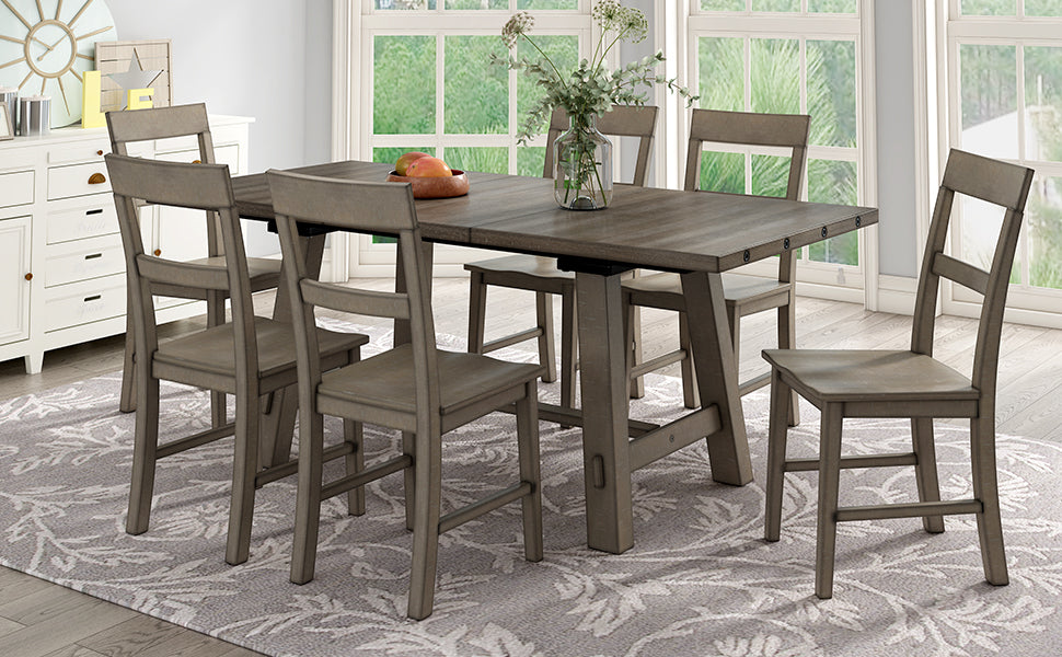 Six wood chairs