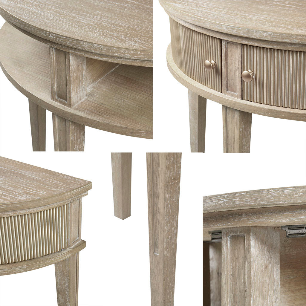 Modern Farmhouse Storage Console Table - Reclaimed Wheat