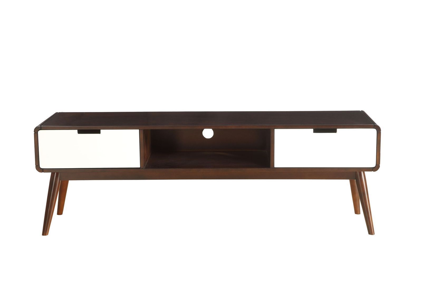 Espresso & White TV Stand