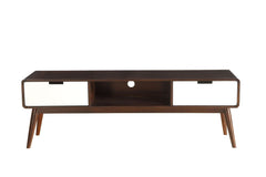 Espresso & White TV Stand