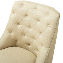 Modern Office Chair with Tufted Back - Beige