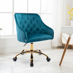 Modern Swivel Shell Chair - Teal