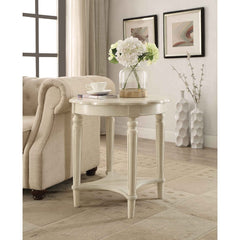 French Style End Table in Antique White