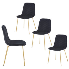 Velvet Dining Chairs Set of 4 Black