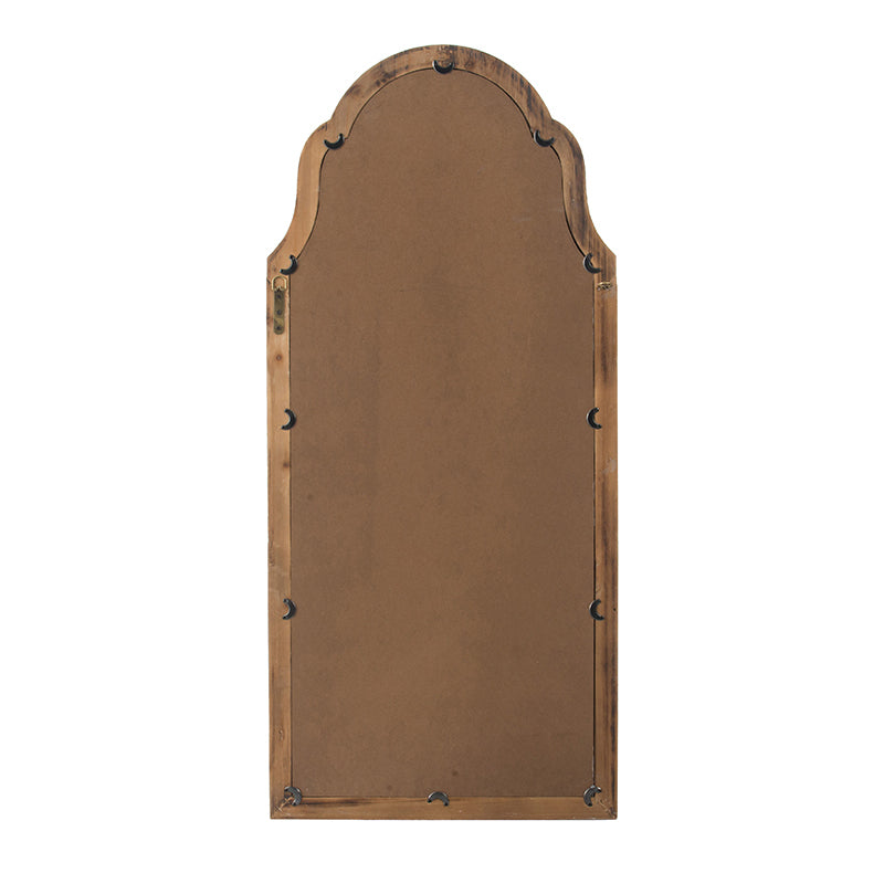 Large Cream & Gold Framed Wall Mirror, Wood Arched, 22" x 48"